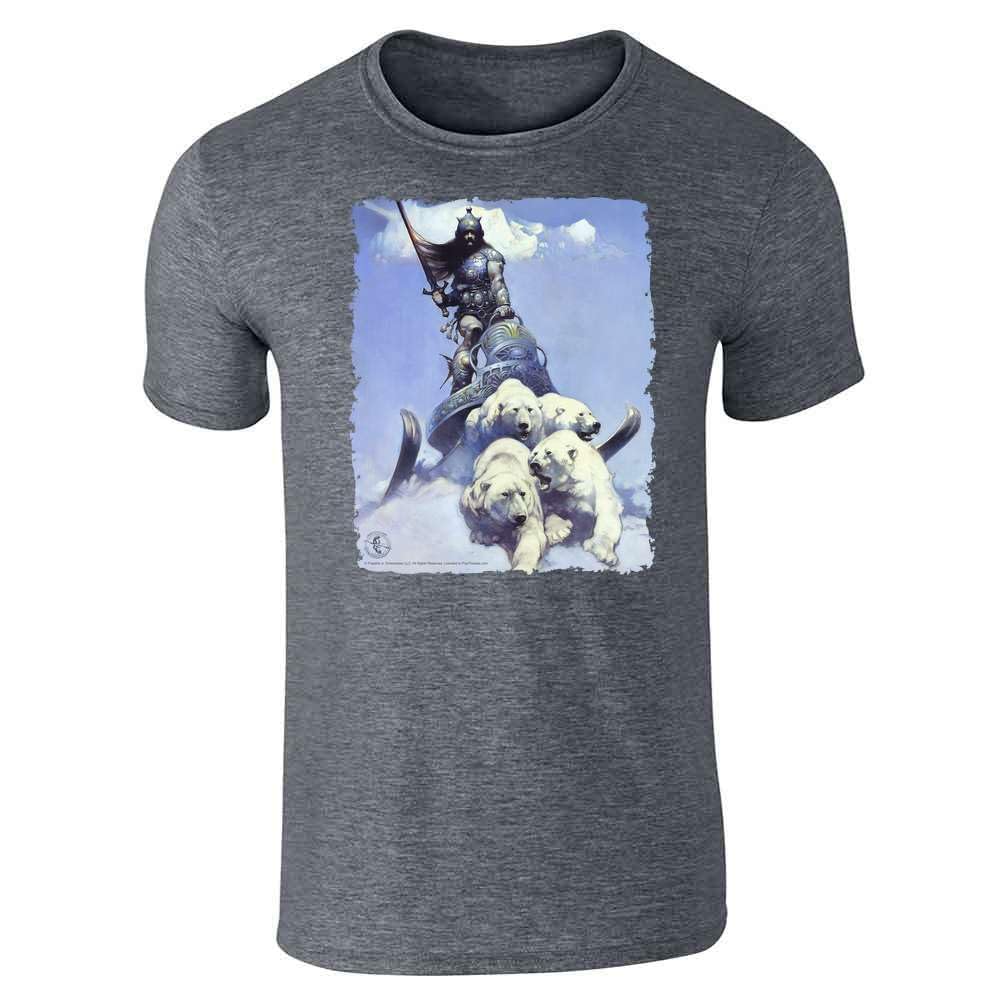 Frank Frazetta Silver Warrior Art Graphic T-Shirt for Men | Pop Threads | Vintage Fantasy Tee for Casual Wear & Comic Con