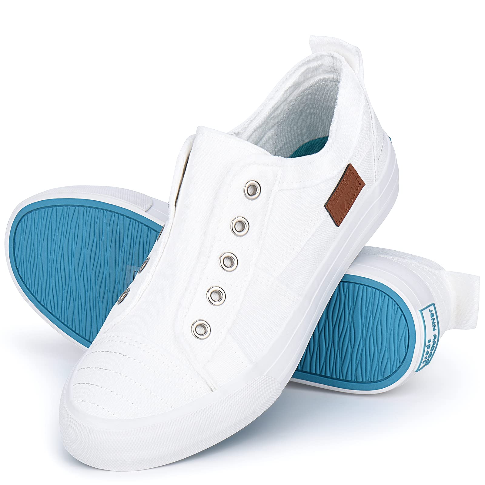 JENN ARDOR Women's Slip-On Canvas Sneakers - Comfortable Low Top Casual Walking Shoes for Women | Perfect for Everyday Wear, Errands & Light Exercise