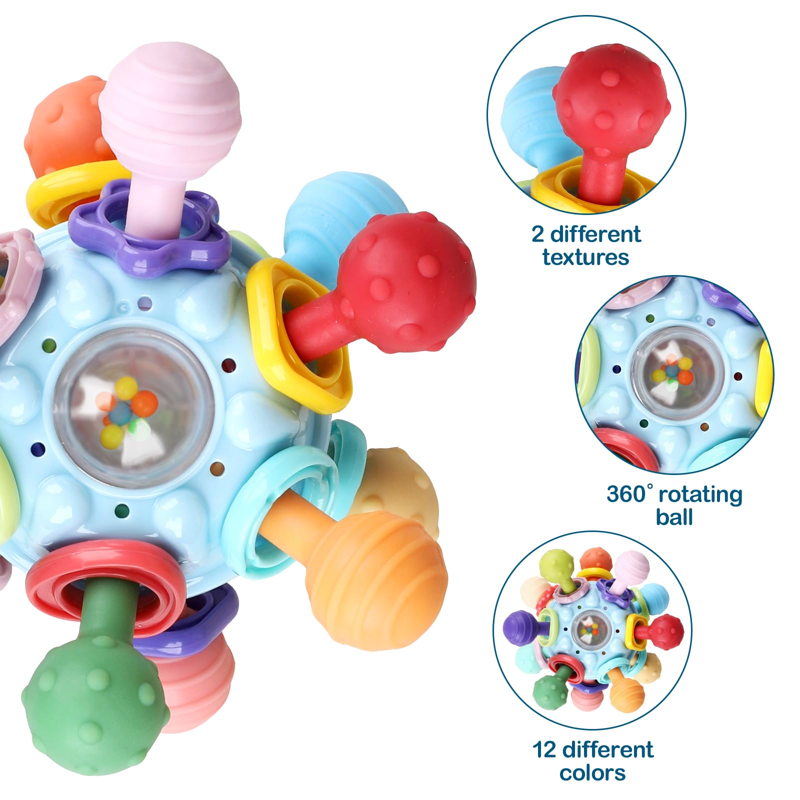 Montessori Baby Teether Toys - Easter Basket Stuffers for 0-12 Months | Sensory Learning Gifts for Infants & Toddlers