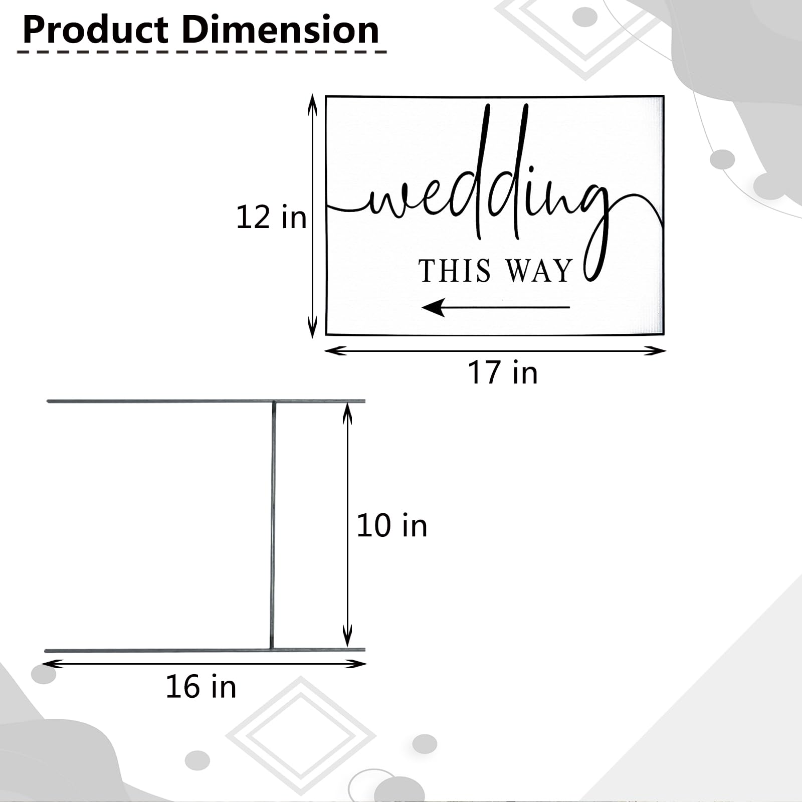 3 Packs Wedding Direction Arrow Signs with H Stakes - Double-Sided Printed Waterproof Plastic Arrows for Outdoor Wedding Decor (12x17 Inch) - Perfect for Lawn, Yard, and Garden Wedding Signage