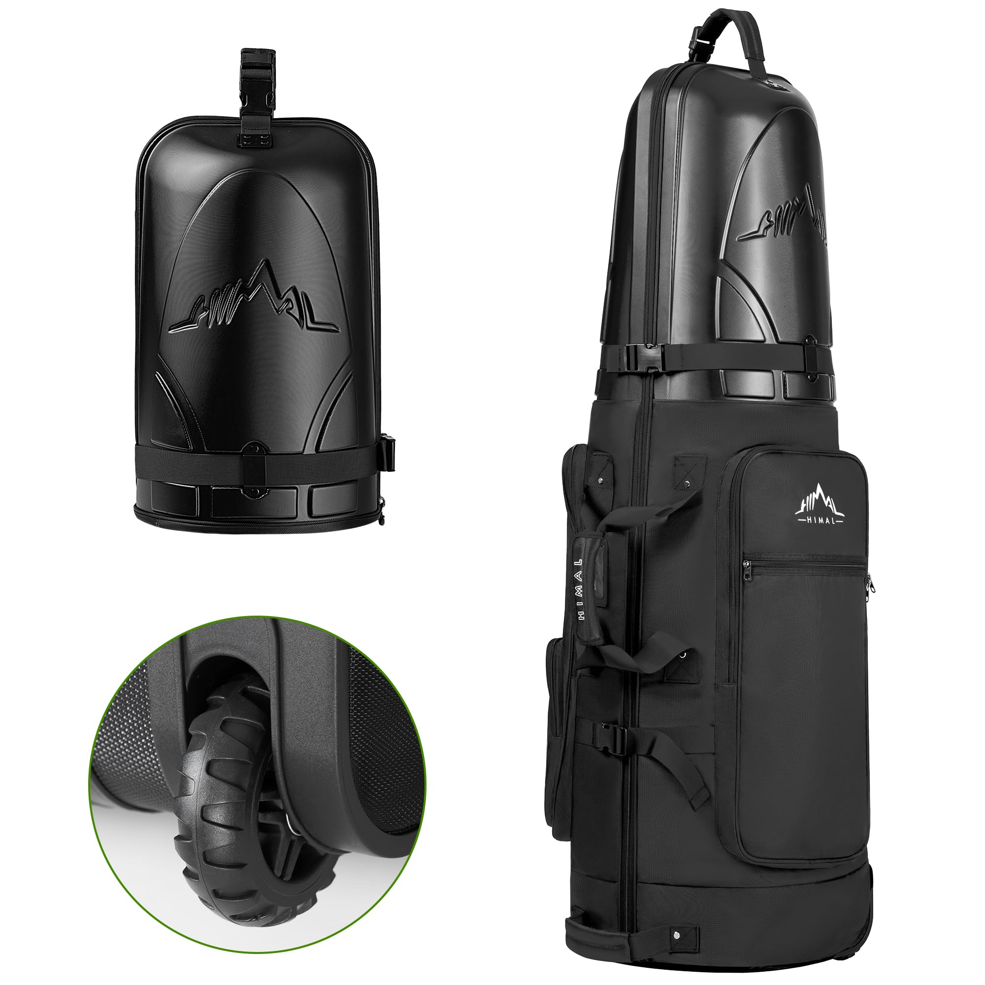 Premium 1680D Heavy Duty Golf Travel Bag with Hard Case Top - Airline Approved, Wheeled Golf Club Carrier for Easy Transport | Perfect for Air Travel & Golf Tournaments