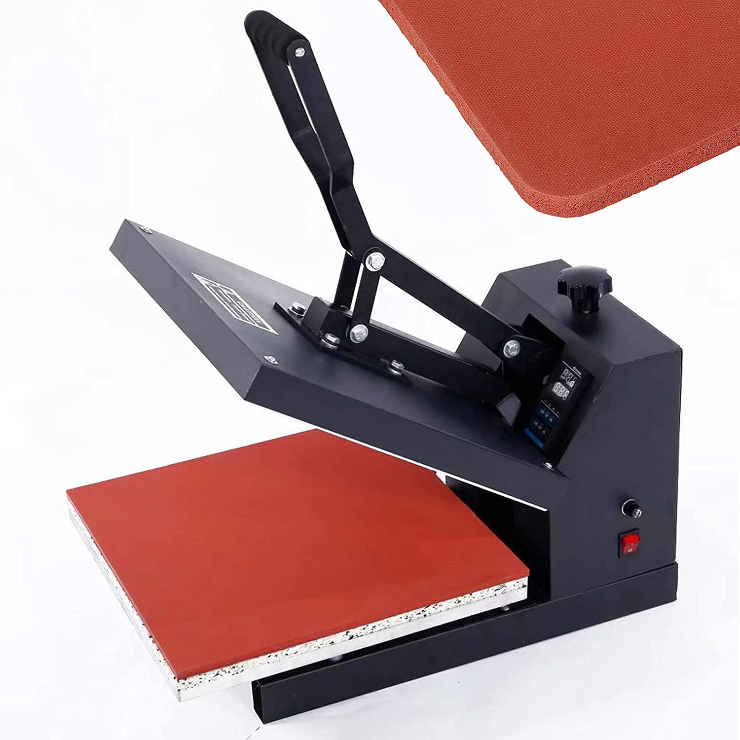 15 x 15 Inch Silicone Heat Press Pad - 0.33 Inch Thickest Non-Stick Replacement Mat for Heat Press Machines - Perfect for T-Shirt Printing, Sublimation & DIY Crafts (Red)