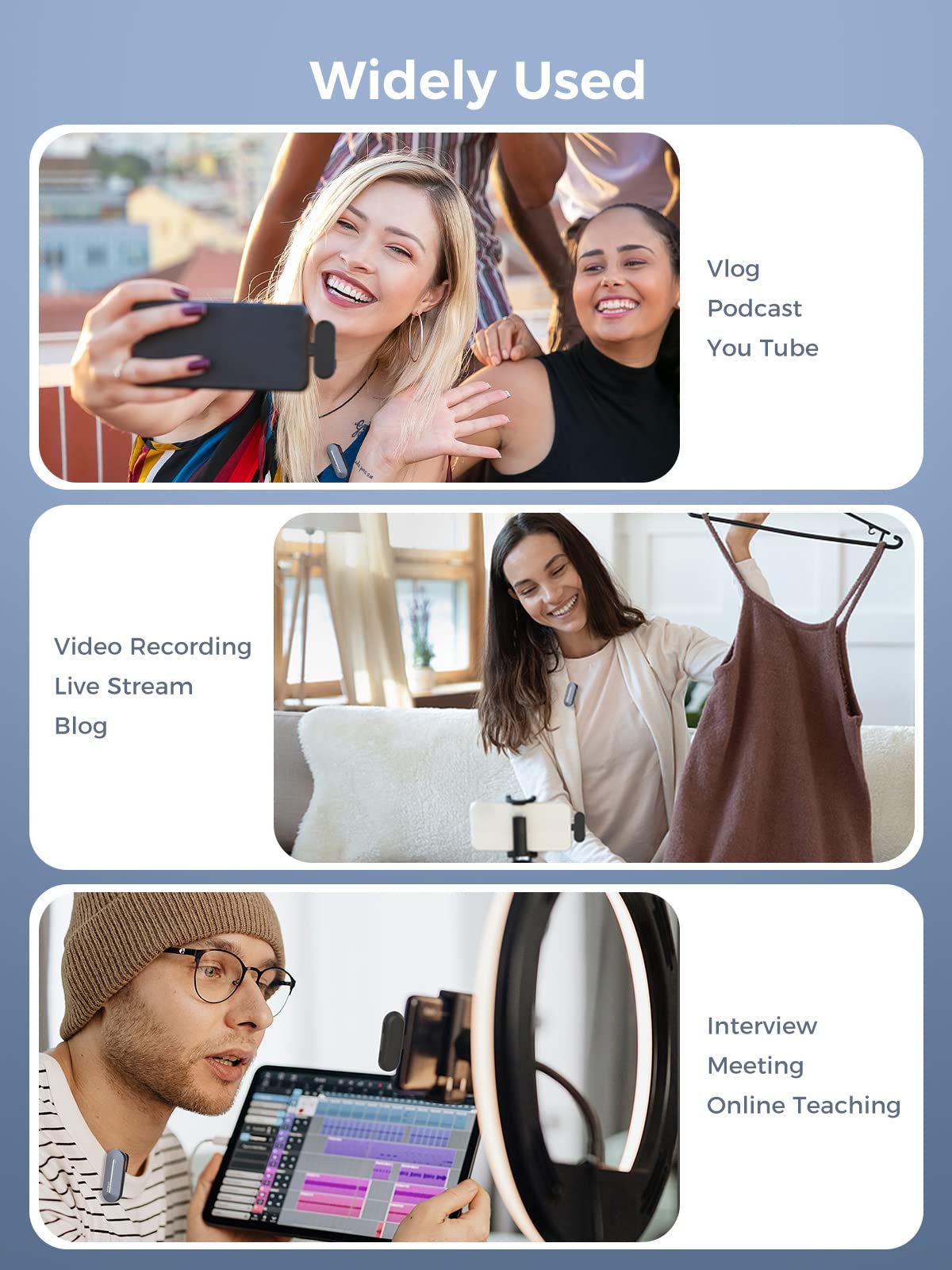 SYNCO P2ST 2.4GHz Wireless Lavalier Microphone with Charging Case - Dual Mic System (2TX 1RX) for USB-C Smartphones - Perfect for YouTube, TikTok Live Streaming, Vlogging & Podcasting - Ideal for Content Creators, Interviewers & Travel Vloggers