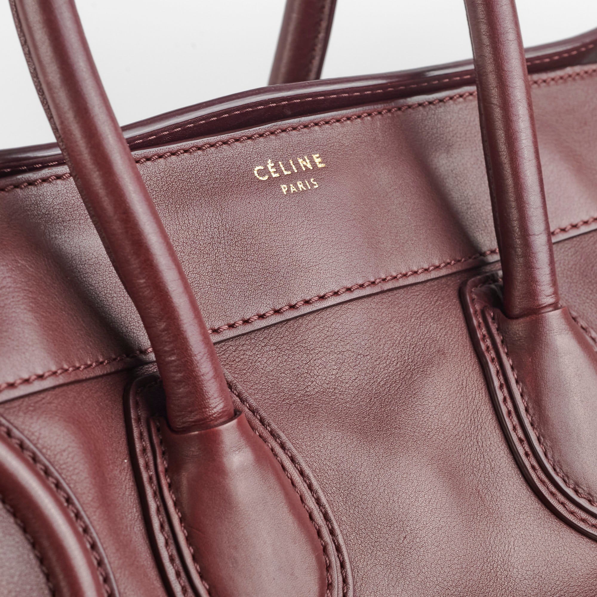 Celine Mini Luggage Bag in Burgundy - Stylish Leather Crossbody Purse for Women, Perfect for Work, Travel & Everyday Use