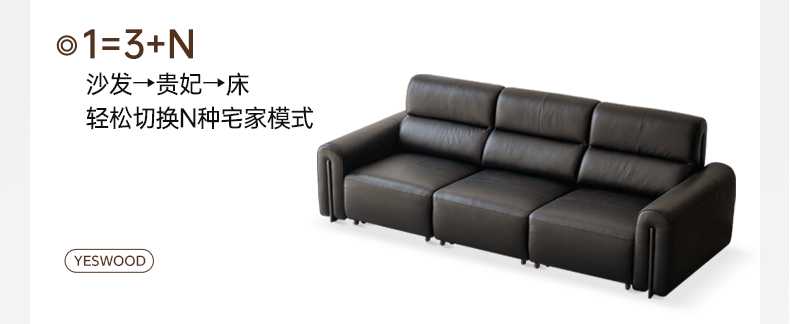 Italian Genuine Leather Sofa Bed - Light Luxury Convertible Sleeper for Living Room, Guest Room & Small Spaces
