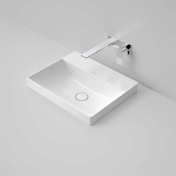 Caroma Urbane II Inset Basin with Tap Landing - Modern Bathroom Sink with Faucet for Contemporary Homes & Luxury Hotels