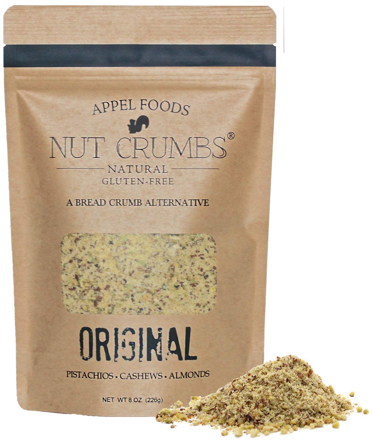 Appel Foods Nut Crumbs - Gluten Free, Sugar Free, Low Carb Breadcrumb Alternative - Premium Raw Nut Topping for Salads, Yogurt & Baking - Keto & Paleo Friendly