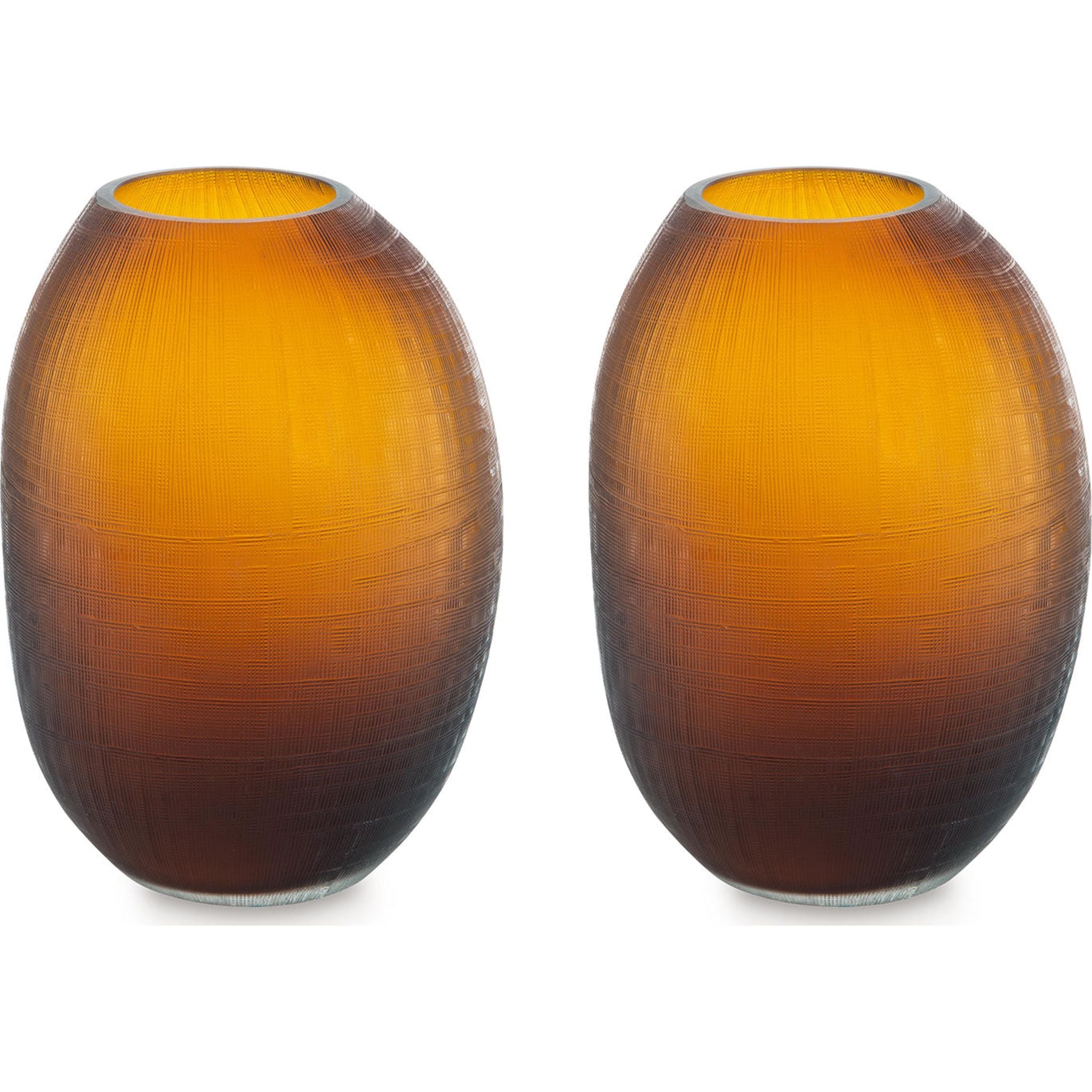 Embersen Glass Vase Set of 2 - Modern Home Decor for Flowers, Centerpiece, Wedding & Living Room Decorations