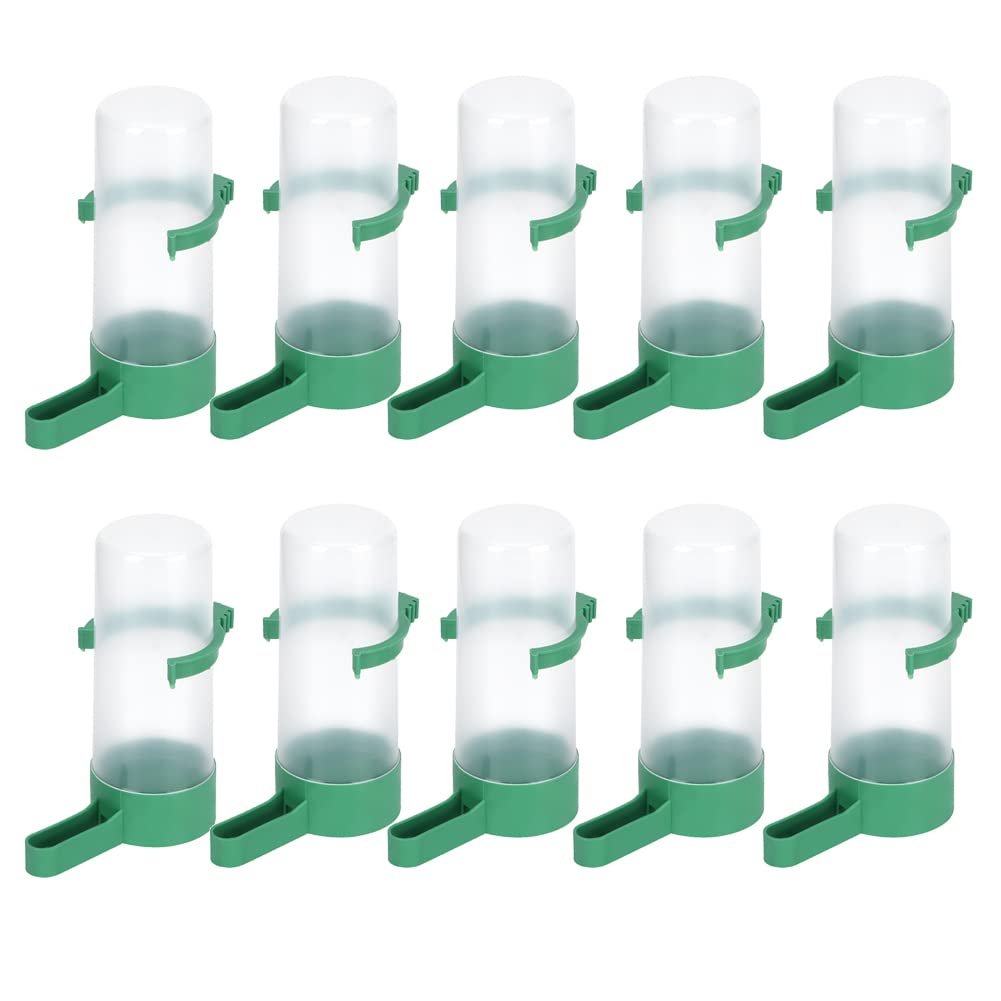 10pcs Plastic Bird Feeders & Automatic Drinking Water Bottles - Durable Farm Livestock Accessories for Poultry, Parrots & Wild Birds - Perfect for Backyard, Garden & Coop Use