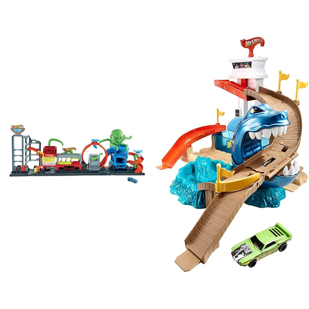 Hot Wheels City Ultimate Octo Car Wash Playset with Water-Activated Color Reveal Car - 4+ Feet Long, Expandable with Other Sets - Perfect Gift for Kids Ages 4+ | Fun Pretend Play for Car Enthusiasts & Interactive Bath Time Toy
