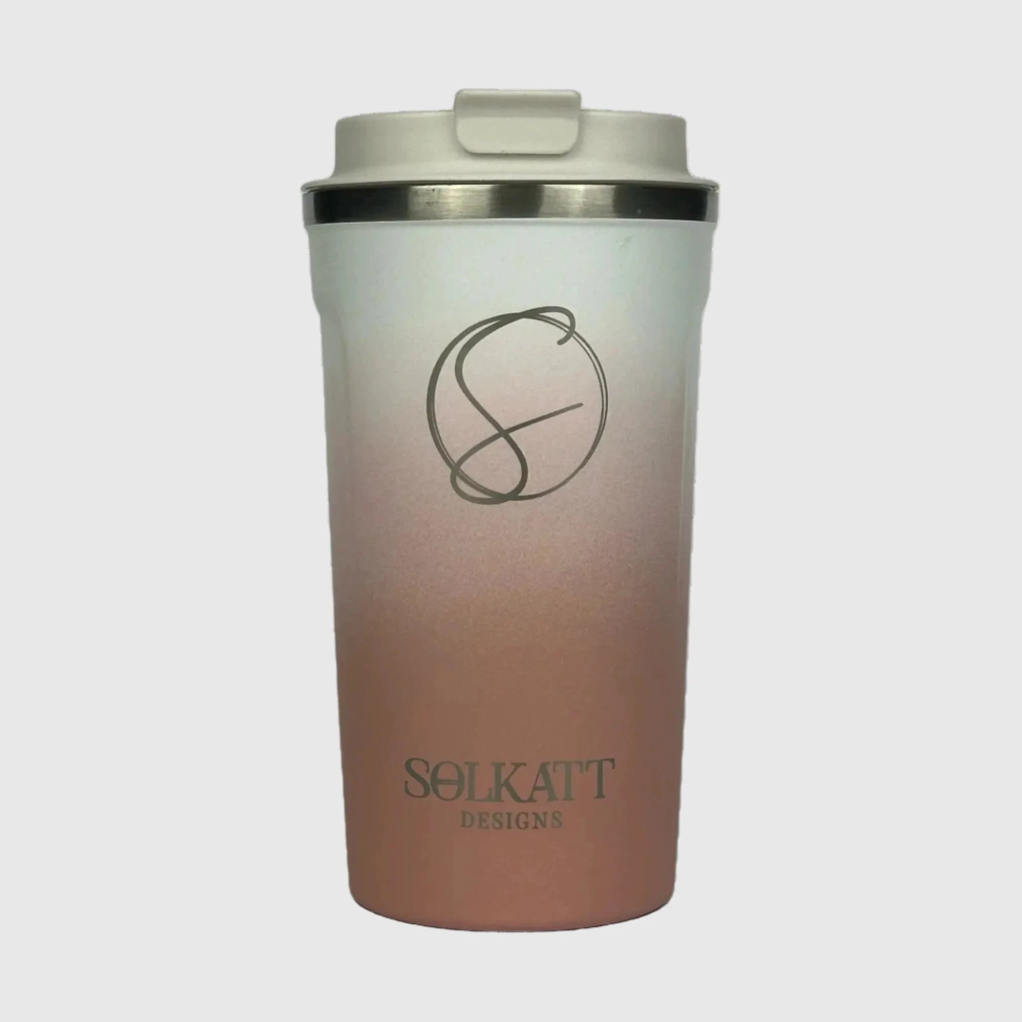 Premium Coral Pink Insulated Travel Coffee Cup - 500ml Stainless Steel Vacuum Flask - Keeps Drinks Hot/Cold for Hours - Perfect for Commuting, Camping & Office Use