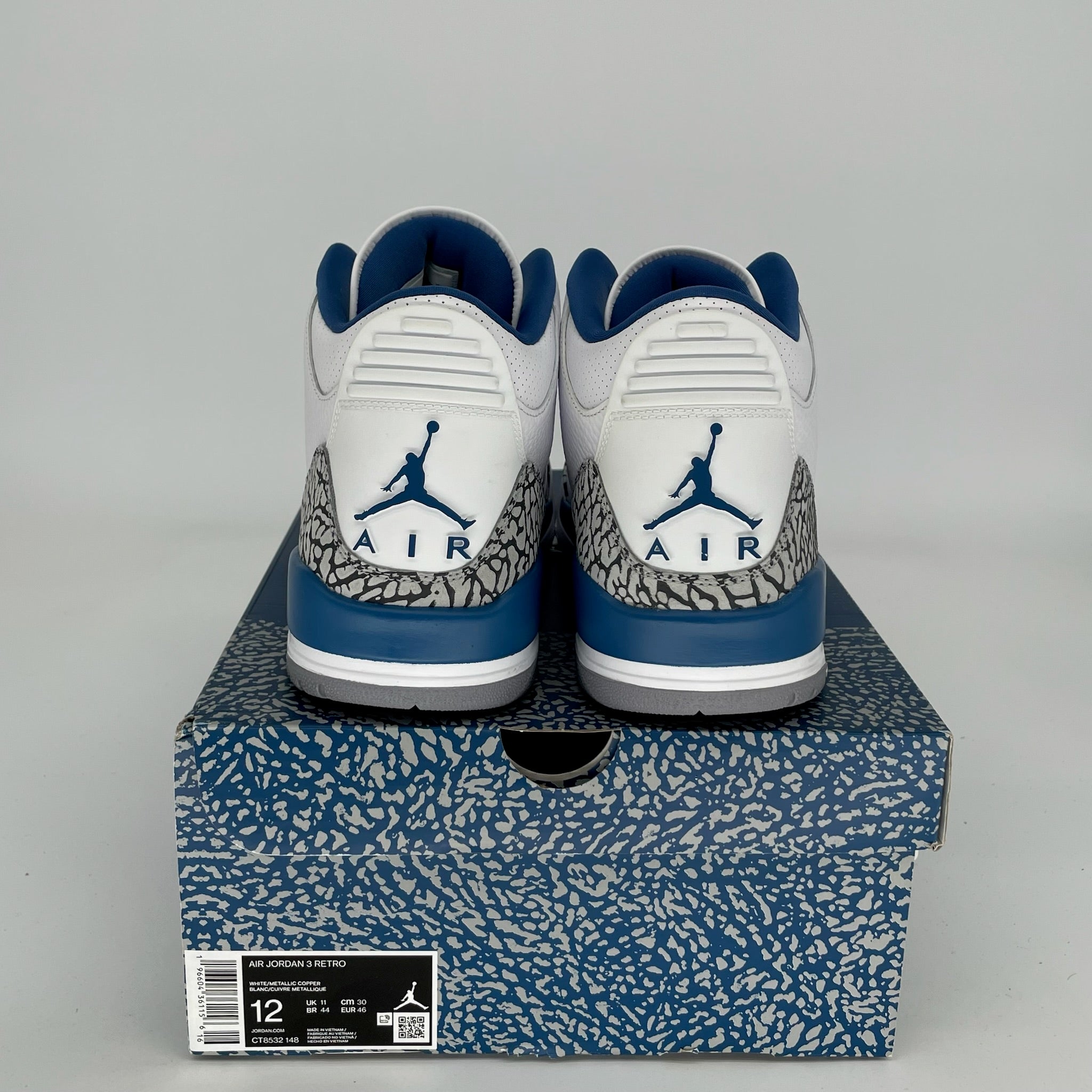 Original Air Jordan 3 Retro 'Wizards' Men's Basketball Shoes Size 12 - CT8532-148 | Authentic Sneakers for Streetwear, Sports & Collectors