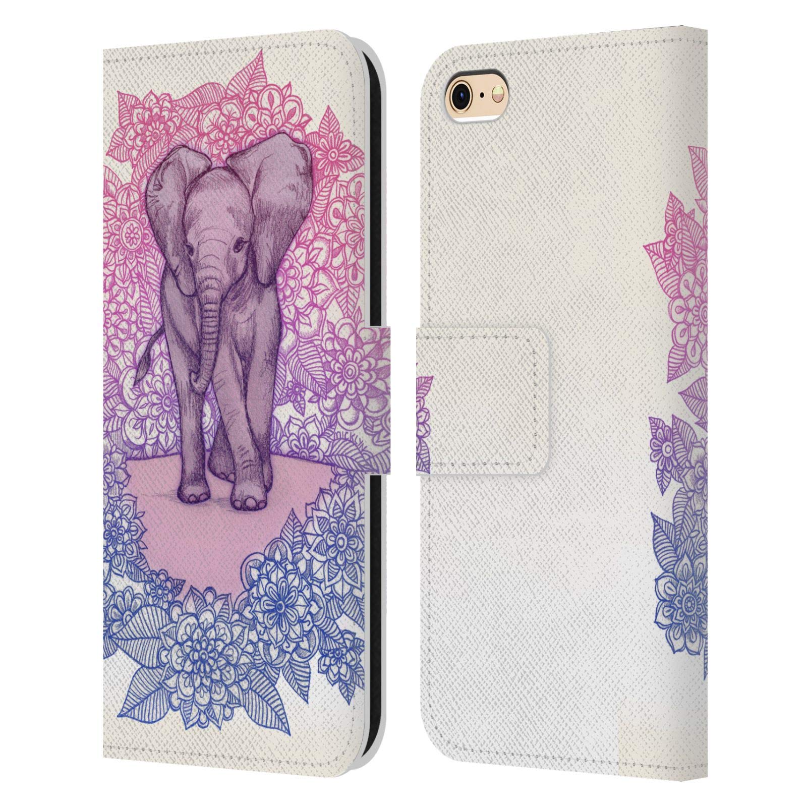 Official Micklyn Le Feuvre Cute Baby Elephant Leather Wallet Case for Apple iPhone 6/6s - Stylish Protective Cover for Everyday Use & Travel