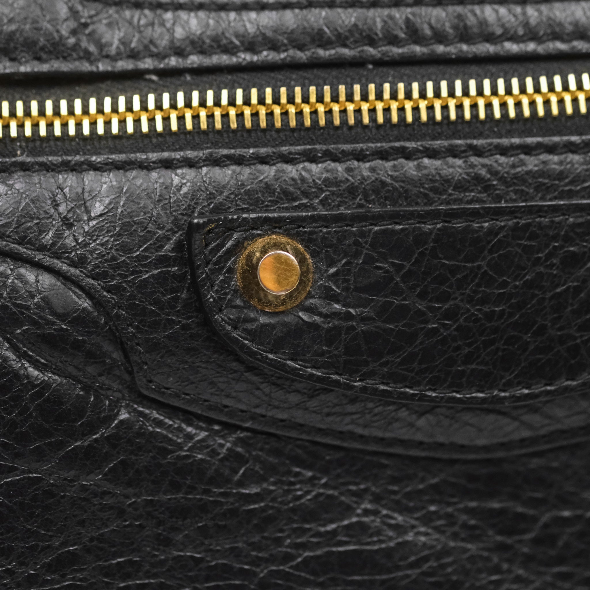 Balenciaga Classic City Bag in Black Calfskin with Gold Hardware - Luxury Handbag for Women, Perfect for Work, Travel & Everyday Use