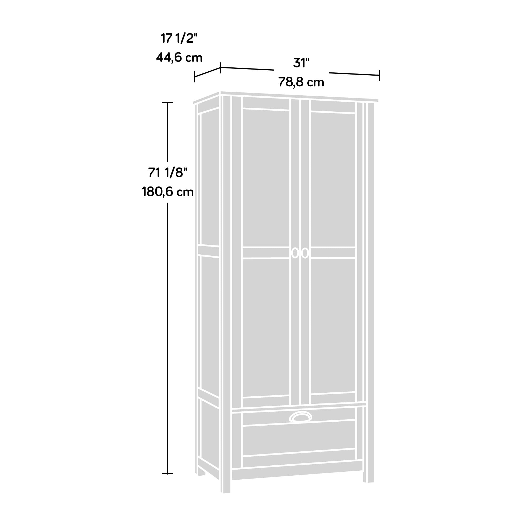 Sauder Rustic Walnut Storage Cabinet - Pantry Organizer for Kitchen, Bathroom & Office - Wooden Cupboard with Adjustable Shelves for Home Organization