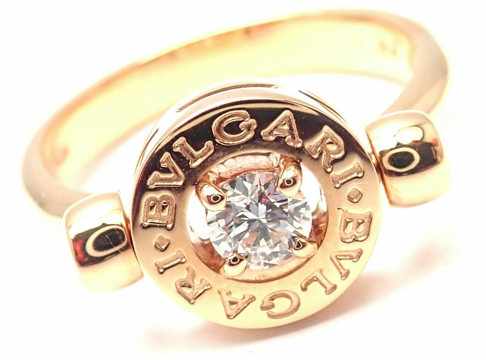Authentic BVLGARI 18k Rose Gold Diamond Flip Ring - Size 5.75 | Luxury Jewelry for Women, Perfect for Anniversaries, Engagements & Special Occasions