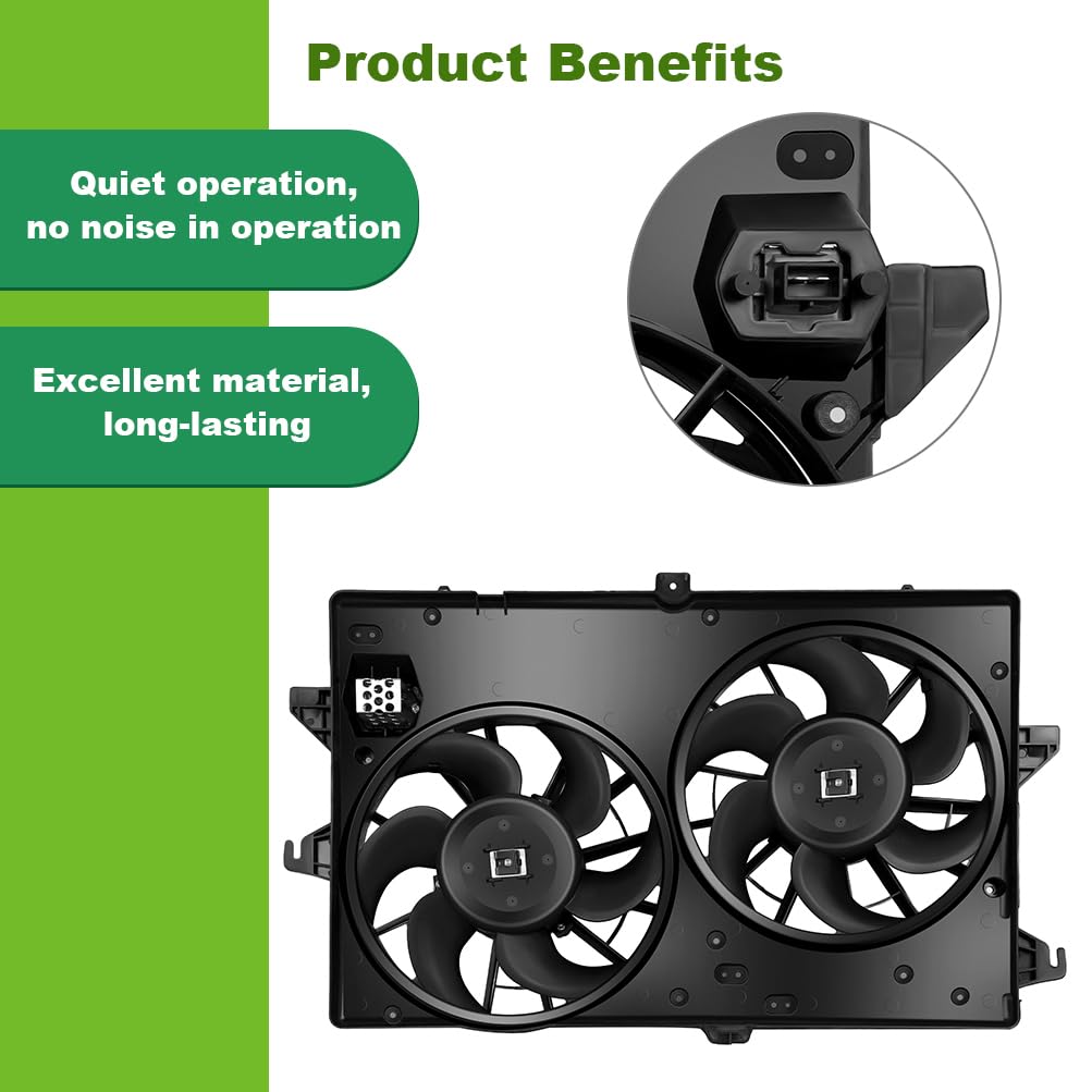 SCITOO Radiator Cooling Fan Replacement for Ford Contour 1999-2002, Mercury Cougar 1995-2000 & Mystique 1995-2000 - Compatible with 620-104, 620750, 674-292A - Perfect for Engine Overheating Prevention & Summer Driving Conditions