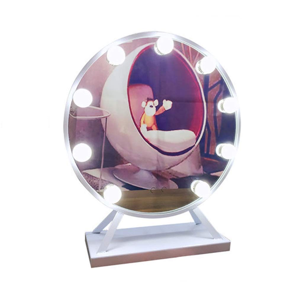 LED Vanity Mirror with Touch Screen & Adjustable Lights - 40cm White Makeup Mirror for Dressing Table, Barbershop, Photo Studio - Perfect for Makeup Application, Hairstyling & Professional Photography