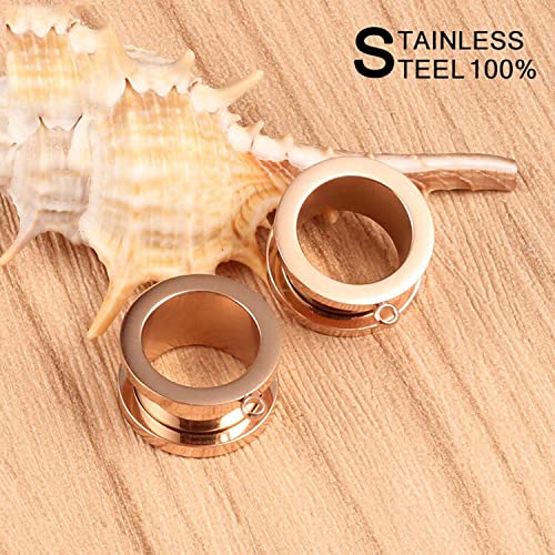 LADEMAYH 3 Pairs Stainless Steel Ear Gauges & Plugs for Men & Women - DIY Stretching Tunnels, Dangle Ear Jewelry for Ear Piercing - Perfect for Everyday Wear, Parties & Alternative Fashion