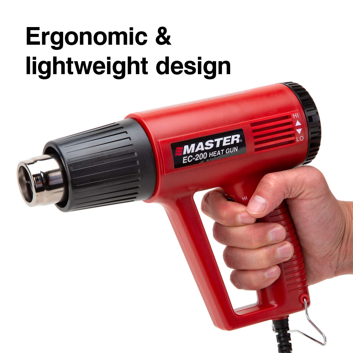 Master Appliance EC-200 Variable Temperature Heat Gun 120V, 10 Amps, 1200W Hot Air Gun for Shrink Wrap, Wire Connectors, Shrink Tubing, Crafts & Paint Stripping - Perfect for DIY Projects, Home Repairs and Professional Use