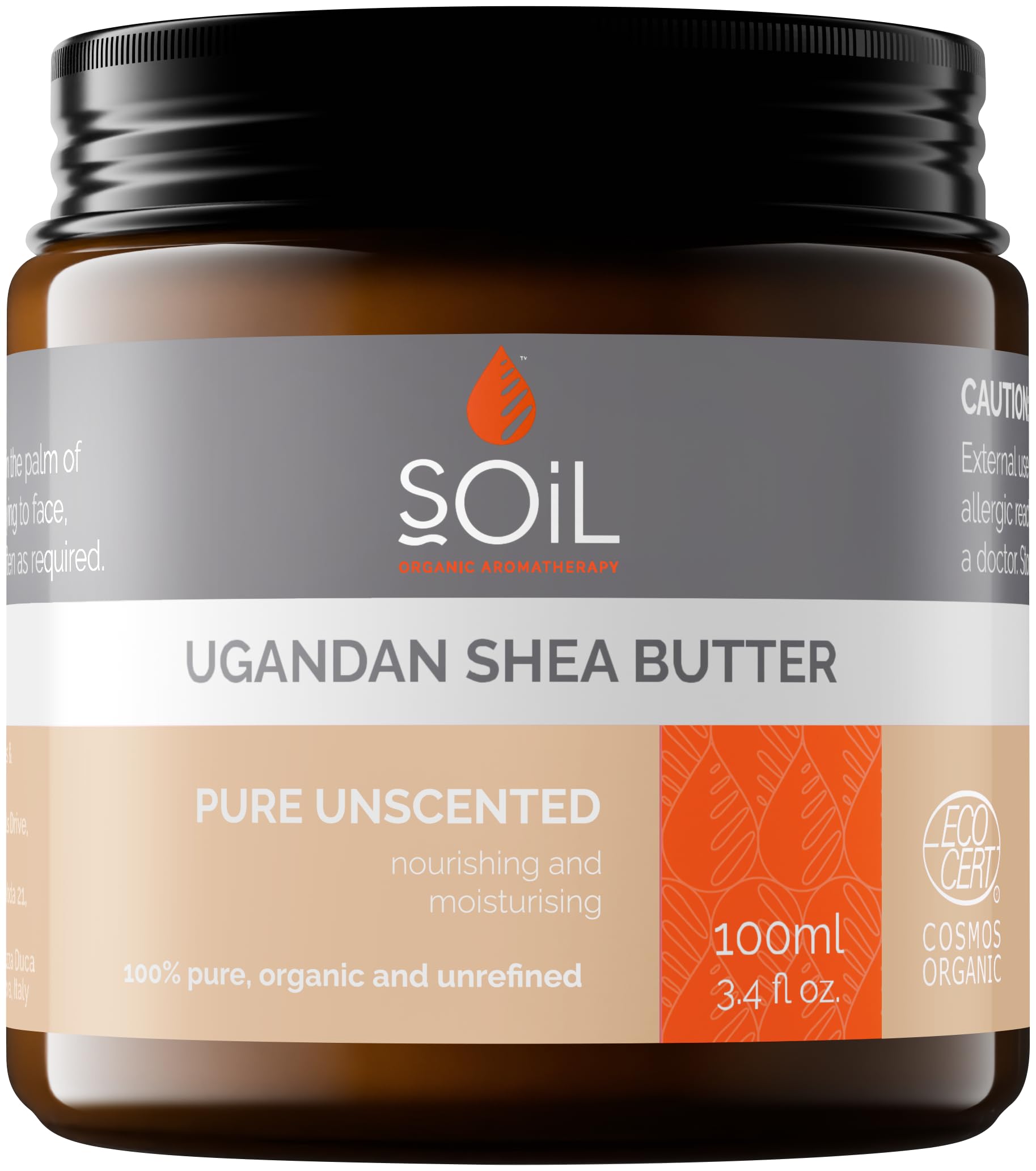 Organic Shea Butter 100% Pure & Unrefined - 100ml - Natural Moisturizer for Dry Skin, Hair Care & DIY Beauty Recipes - Perfect for Face, Body & Lip Balm