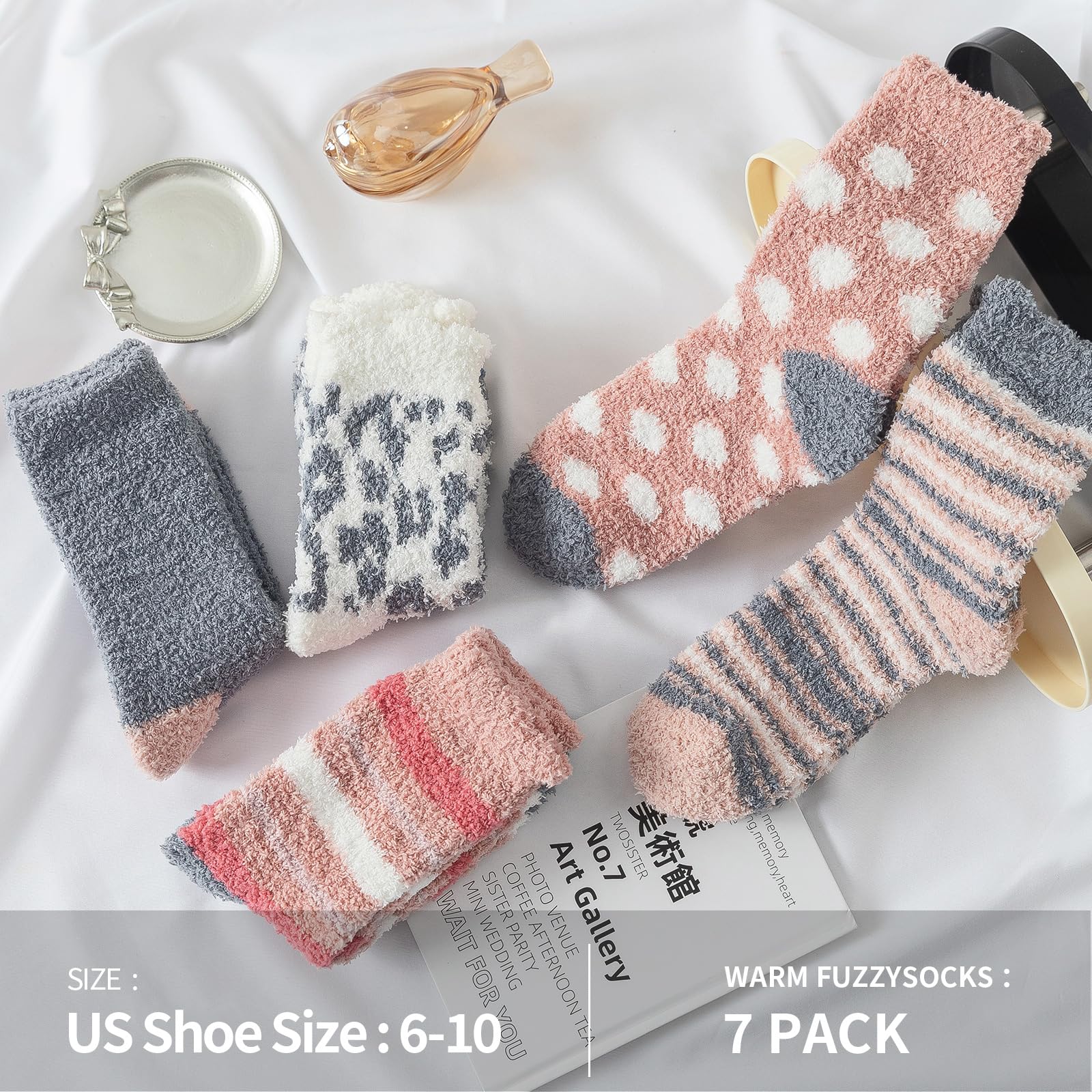 Women's Fuzzy Slipper Socks - Ultra Soft Fluffy Warm Cozy Winter Socks for Indoor & Outdoor Use - Perfect for Home, Office, Yoga and Cold Weather Comfort