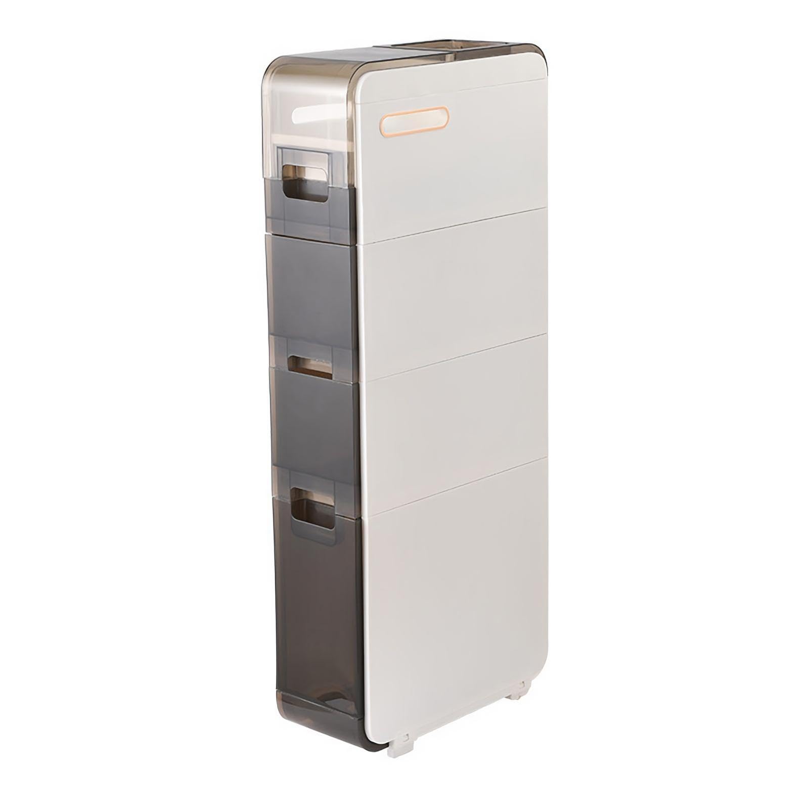 4-Tier Bathroom Storage Cabinet - Slim Freestanding Rolling Organizer with Narrow Drawers for Towels, Laundry & Small Spaces - Perfect for Bedroom, Bathroom & Closet Organization