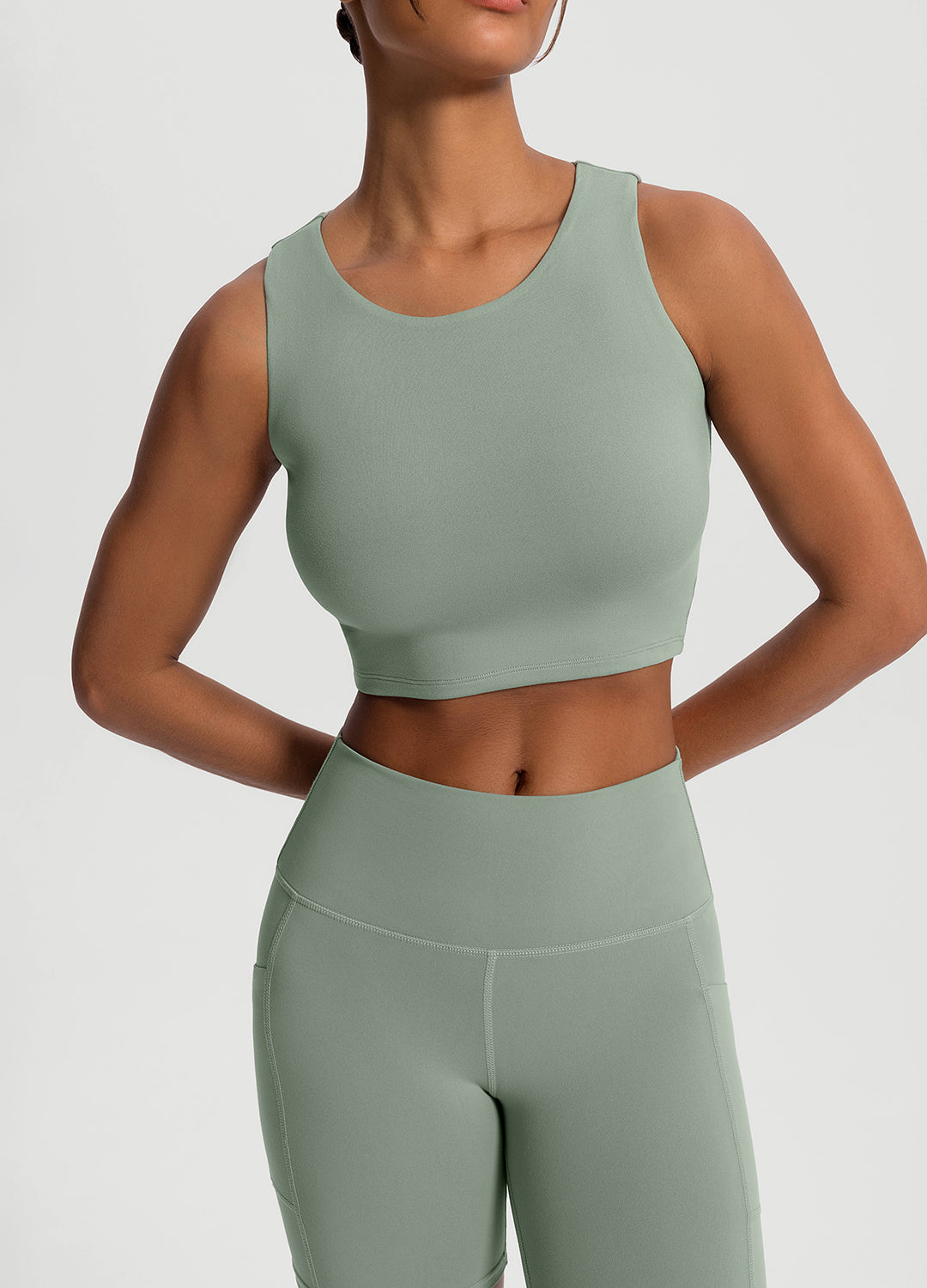 High Neck Cropped Tank Top for Women - Summer Workout Yoga Running Tops - Stretchy Breathable Fitness Shirt for Gym, Lounge & Casual Wear