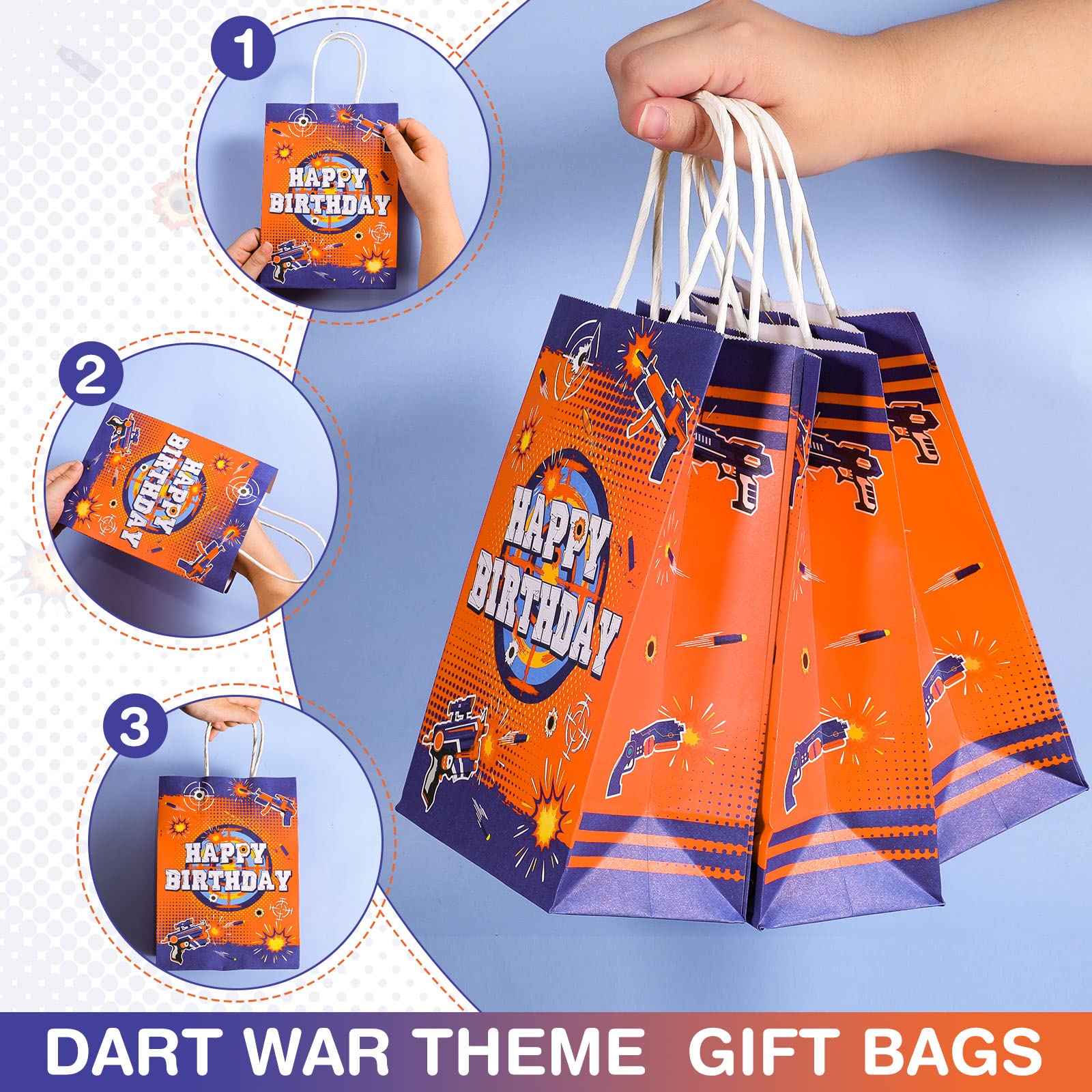 16-Piece Dart Party Supplies Set - Includes Game Darts, Favor Bags & War-Themed Decorations for Birthday Parties, Game Nights & Themed Events - Perfect for Kids & Adults