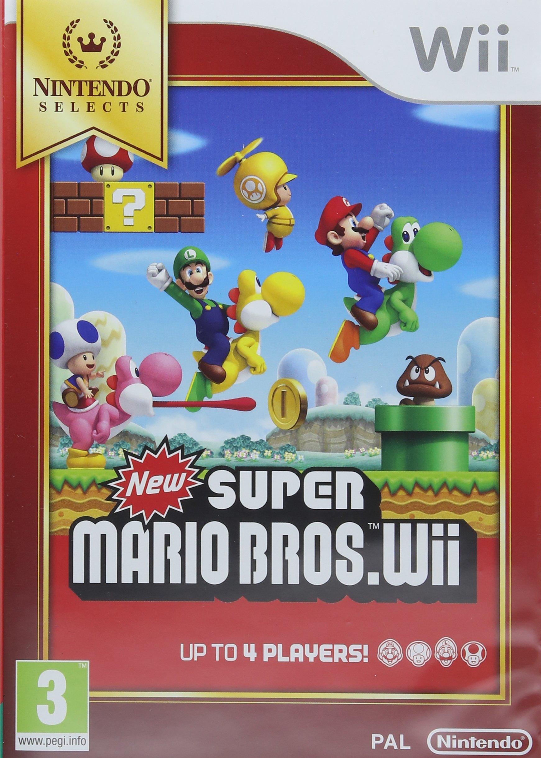 New Super Mario Bros. Wii Game - Nintendo Selects Edition | Family-Friendly Multiplayer Adventure | Perfect for Game Nights & Birthday Parties