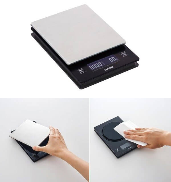 Hario V60 Metal Coffee Drip Scale - Precision Digital Espresso Brewing Scale with Timer for Pour Over, Cold Brew & French Press Coffee Making at Home or Cafe