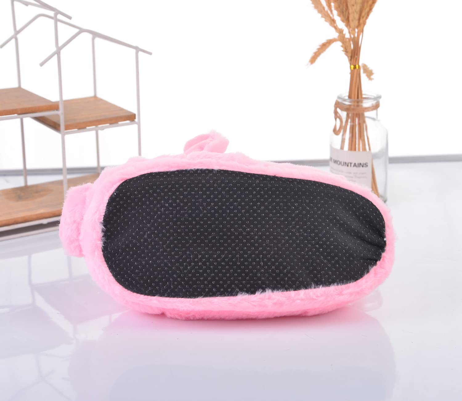 Women's Pink Pig Slippers - Soft Fluffy Furry House Shoes for Girls & Women | Cozy Indoor Slippers for Lounge, Home & Gift Giving