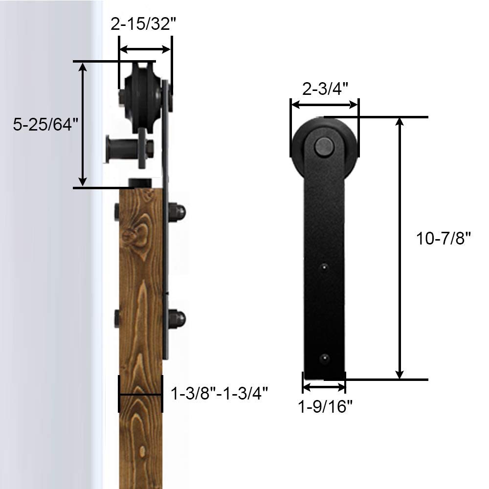 SHELLA 7.5FT Heavy Duty Sliding Barn Door Hardware Kit - Double Door Track System with Top Mount for Garage, Closet & Home Office - Perfect for Rustic Home Decor & Space Saving Solutions