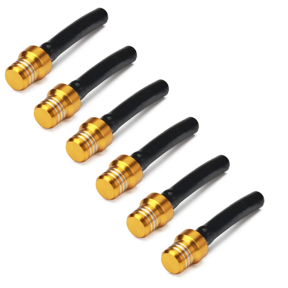 **6-Pack Gold Aluminum Fuel Tank Vent Hose for ATV Quad Dirt Bike - Compatible with CRF YZF RMZ KLX DRZ - Gas Cap Breather Tube for Motorcycle & Pit Bike - Prevents Fuel Vapor Lock & Leaks (Off-Road, Racing, Trail Riding)**