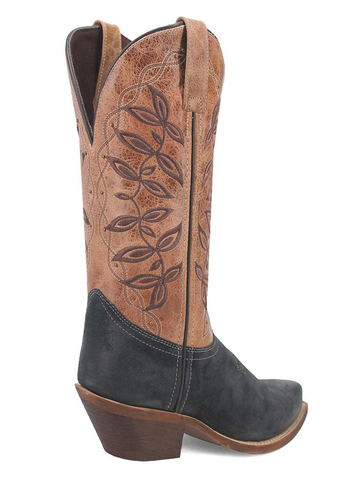 Laredo 20009 Women's KAMA Leather Boots in Navy & Tan - Comfortable Western Style Boots for Cowgirl Fashion and Country Dancing