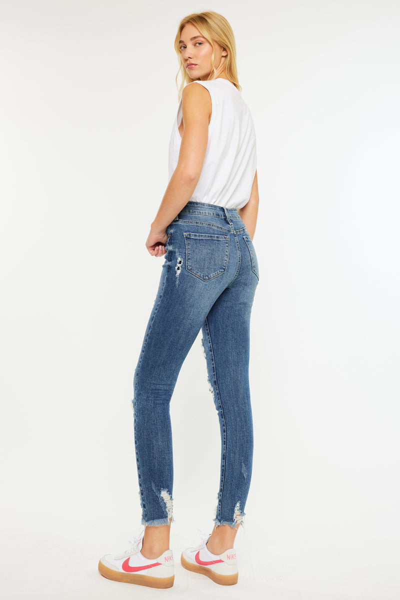 Carlita High Rise Ankle Skinny Jeans for Women - Stretch Denim Pants, Slim Fit, Comfortable & Trendy (Multiple Colors) - Perfect for Casual Wear, Office, and Night Out