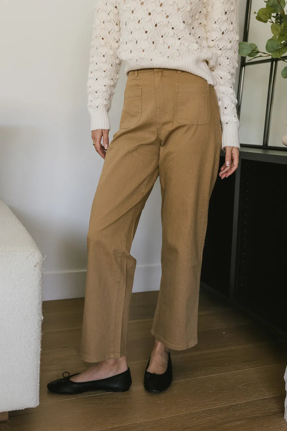 Magnolia Straight Leg Pants for Women - Comfortable Tan Casual Trousers | Perfect for Office, Travel & Everyday Wear | FINAL SALE