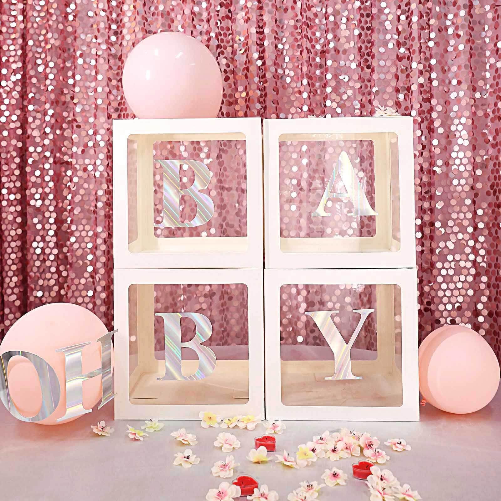 Efavormart 2-Pack Clear Balloon Gift Boxes with White Edges - DIY Party Decor for Baby Showers, Christmas, Birthdays & Weddings | Perfect for Table Centerpieces, Gift Wrapping & Photo Backdrops