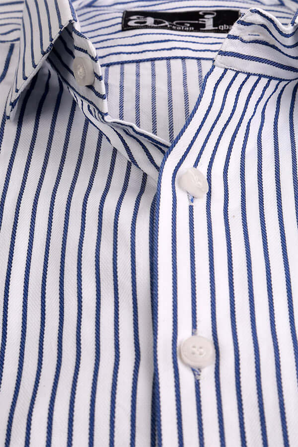 Stylish Black and White Striped Formal Dress Shirt for Men - Perfect for Office, Business Meetings & Special Occasions