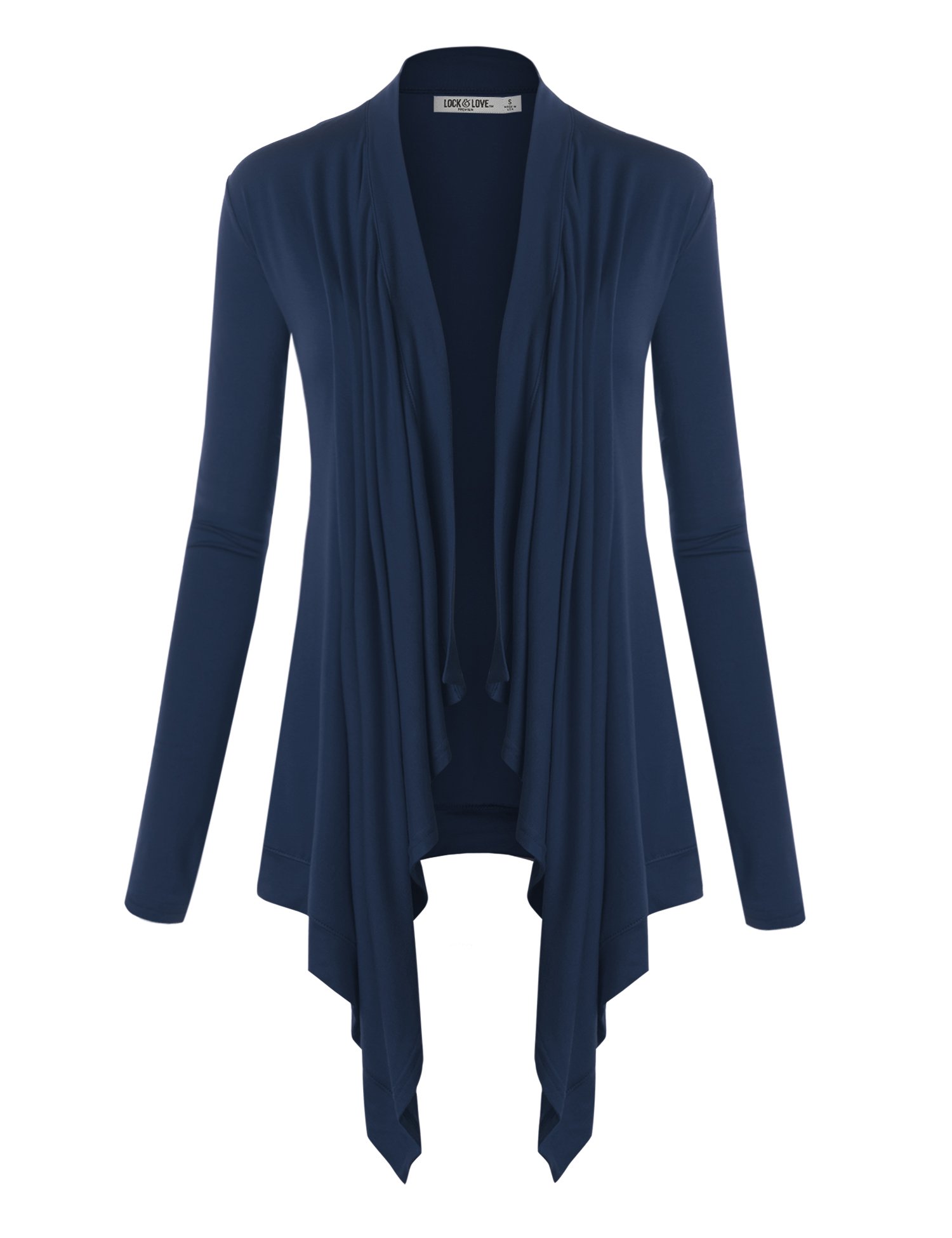 Lock and Love Women's Lightweight Draped Front Open Cardigan Sweater - Casual Long Sleeve Duster for Fall & Winter Layering | Office, Lounge & Outfit Styling
