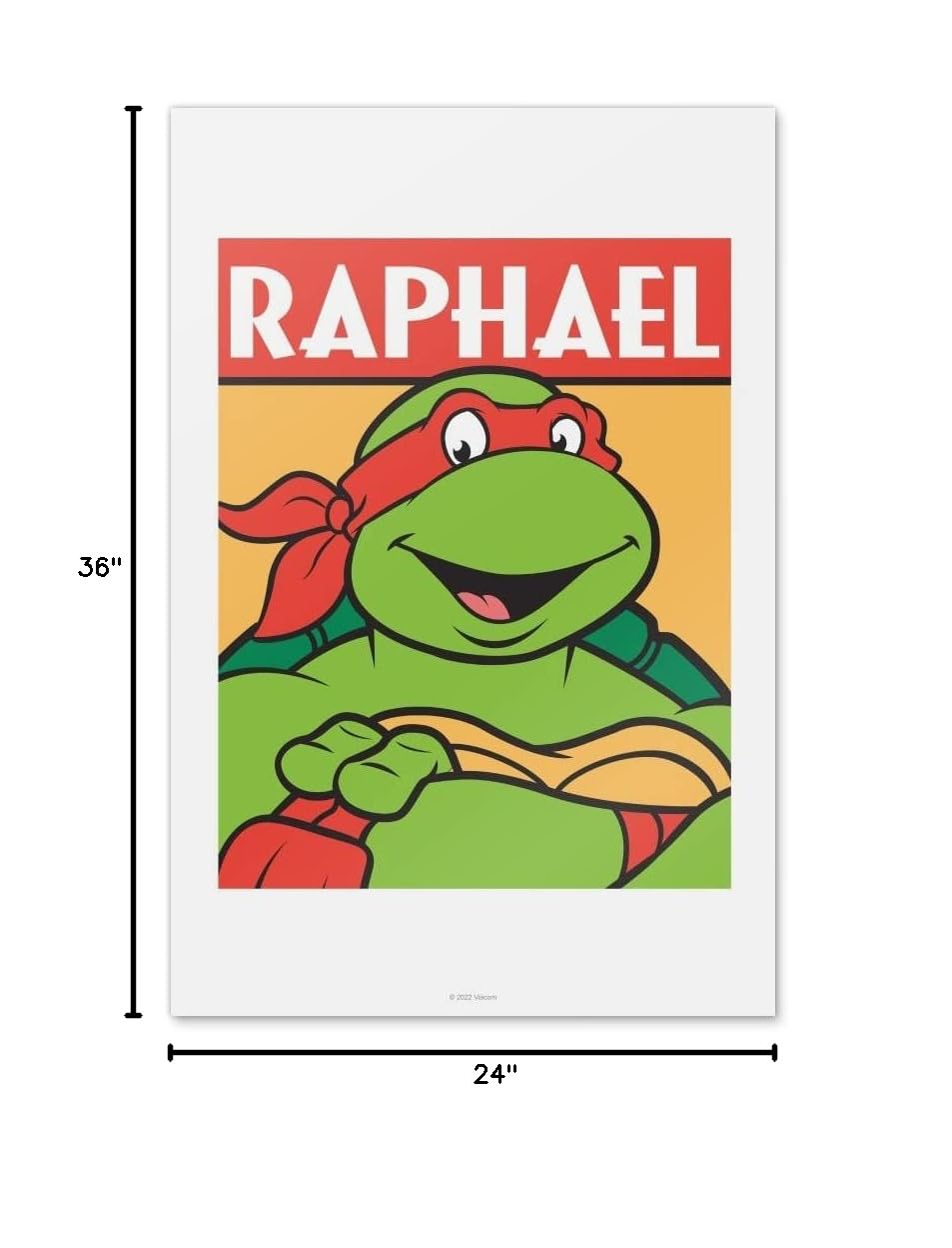 Teenage Mutant Ninja Turtles Raphael Wall Art Poster - TMNT Home Decor for Bedroom, Living Room & Office - High Quality Printed Paper Poster for Fans & Collectors