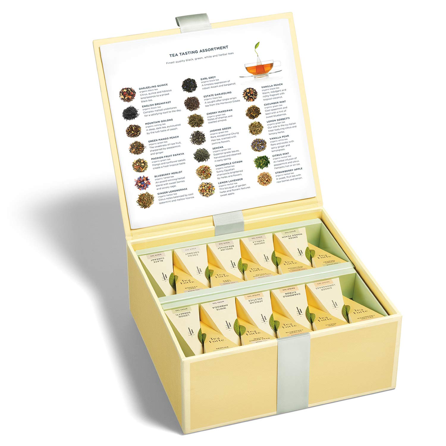 Premium Tea Forte Tea Chest with 40 Handcrafted Pyramid Tea Infusers - Luxury Tea Tasting Assortment for Gifts, Home & Office Relaxation