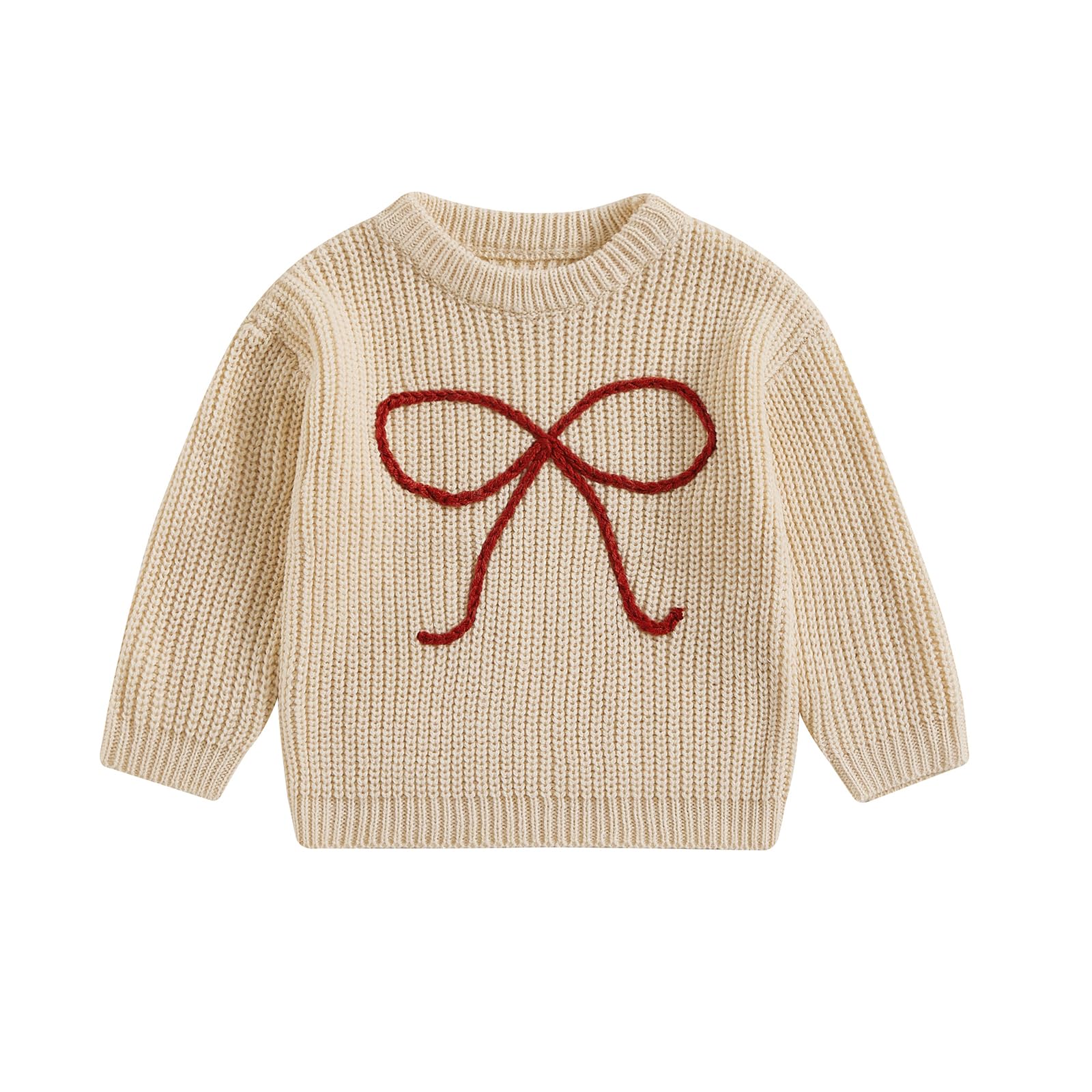 Douhoow Baby Knit Sweater - Soft Unisex Pullover for Baby Girls & Boys | Cozy Winter & Fall Festival Outfit for Holidays & Family Photos
