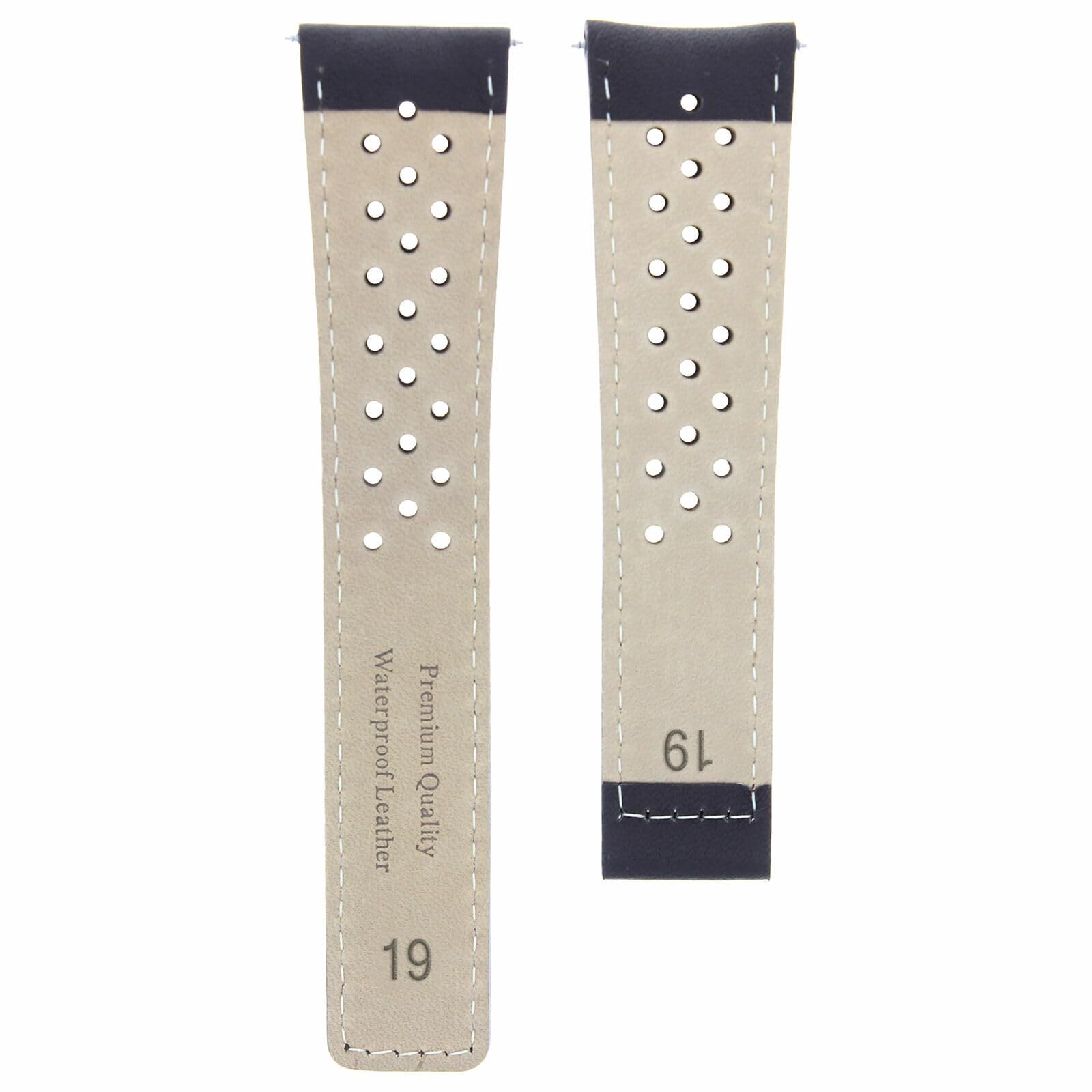19mm Leather Watch Band Strap with Deployment Buckle Clasp - Compatible with Tag Heuer Carrera - Premium Brown Replacement Watch Strap for Men's Dress Watches & Business Attire