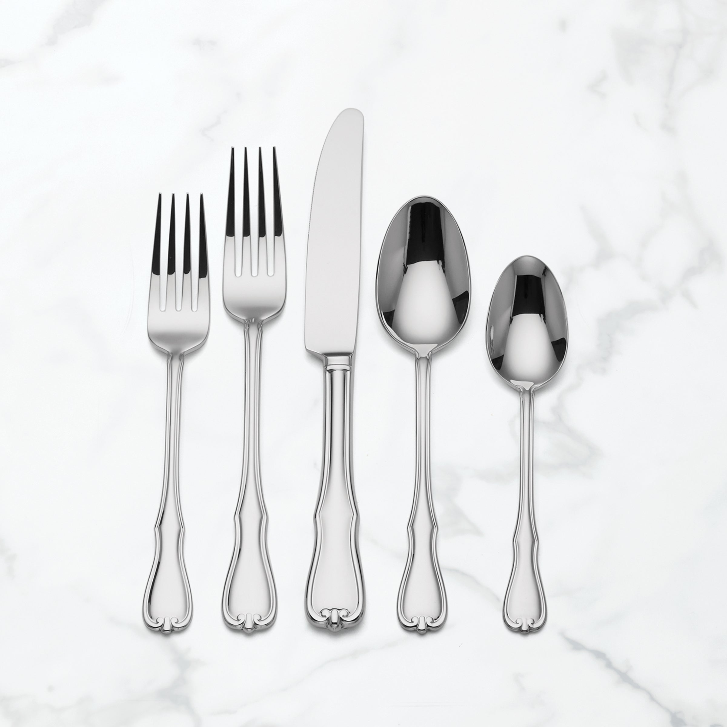 Premium Pine Grove 42-Piece Stainless Steel Flatware Set - Service for 8 - Elegant Dining Utensils for Everyday Use & Special Occasions