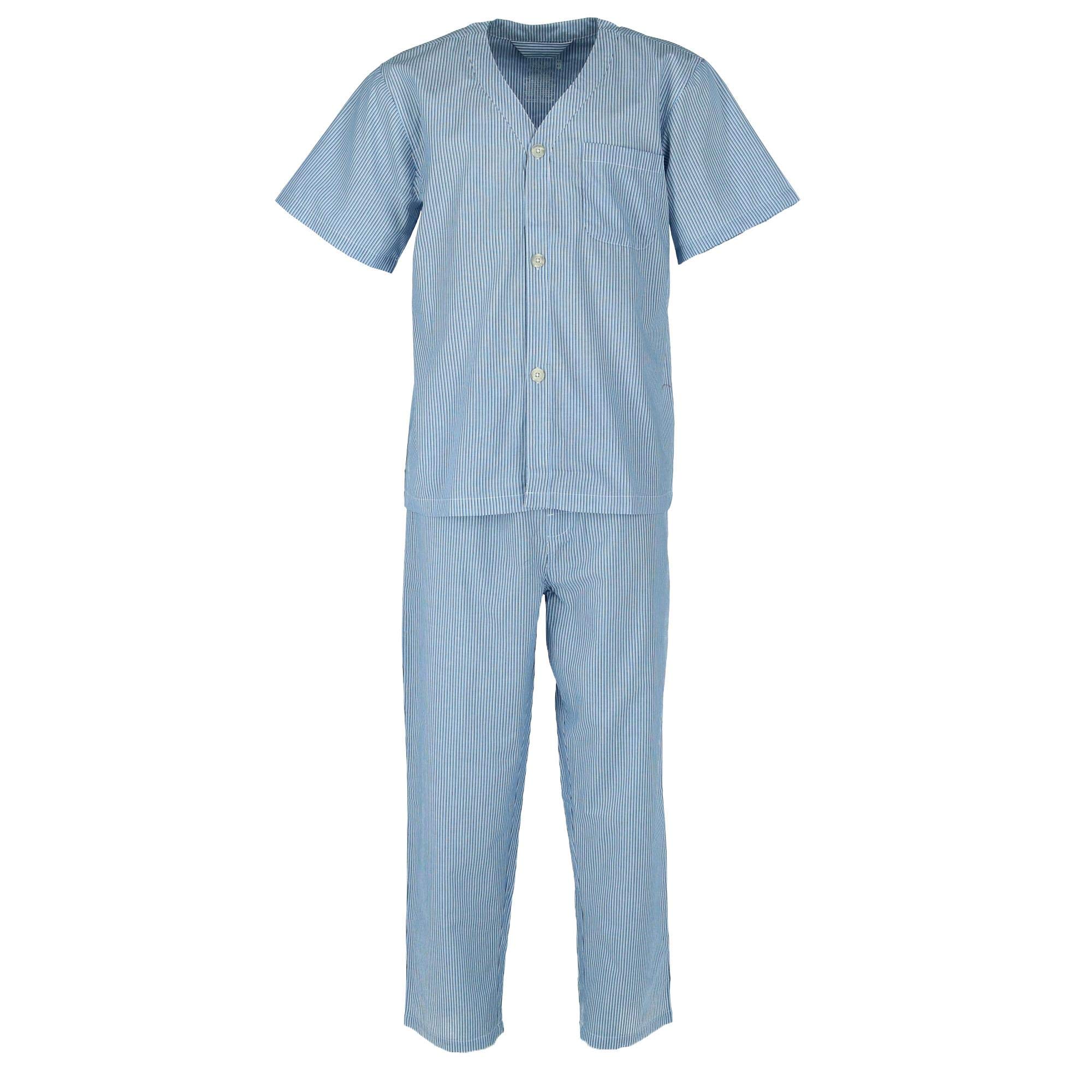 Fruit of the Loom Men's Comfortable Cotton Broadcloth Short Sleeve Pajama Set - Soft Sleepwear for Relaxing at Home or Lounging