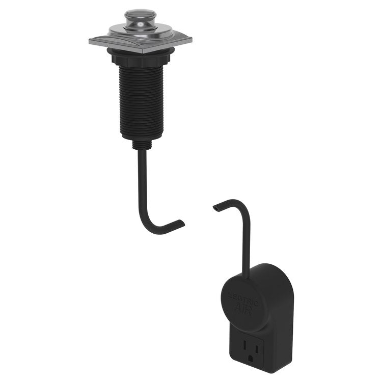 Adams Air Switch for Garbage Disposal with Power Adapter - Midnight Chrome Brass Finish | Easy Touch-Free Operation for Kitchen Sinks (Under Cabinet Installation)