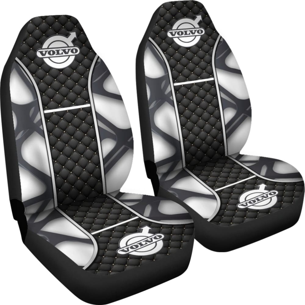 Premium Volvo Black & White Printed Car Seat Covers - Universal Fit for Most Volvo Models - Perfect for Daily Commute, Road Trips & Car Interior Protection
