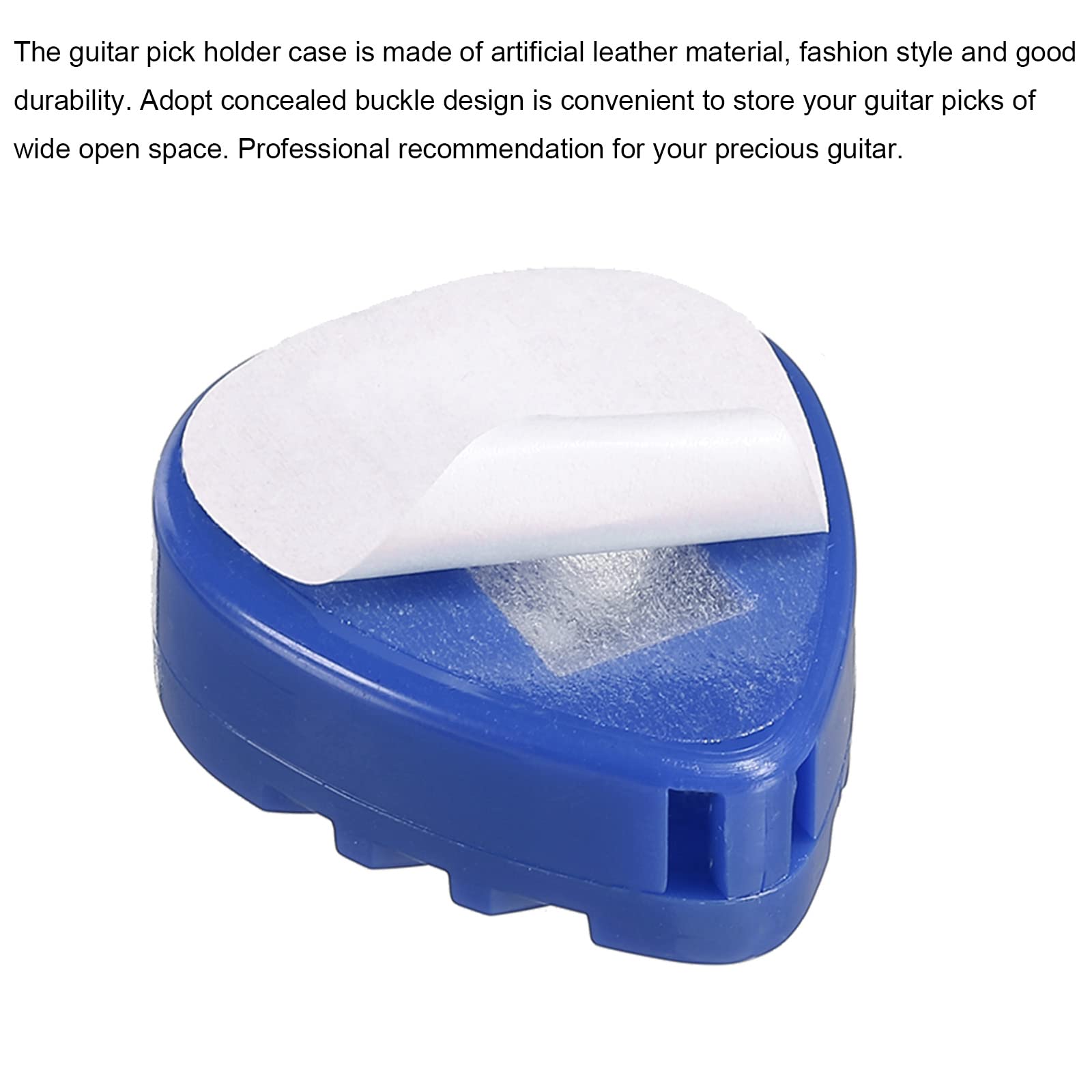 Meccanixity Heart-Shaped Guitar Pick Holder - Blue Plastic Pick Storage for Guitar, Bass & Ukulele - 10 Pack with Adhesive Back & Spring - Perfect for Musicians, Guitar Cases & Music Accessories Organization