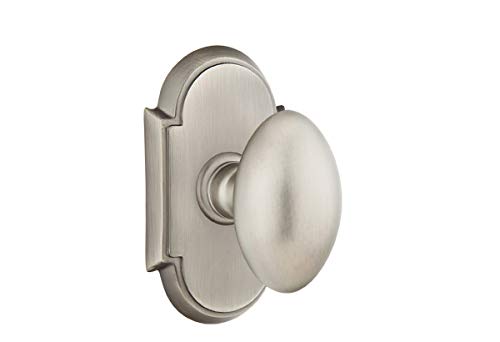 Emtek Privacy Set - Style 8 Rosette with Egg Knob in Pewter Finish for Bedroom & Bathroom Door Hardware